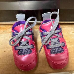 Nike Air Jordan pink foil sneakers